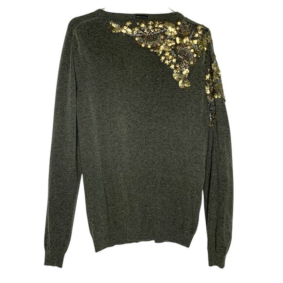 D&G DOLCE GABBANA L Vintage Embroidered Metallic Sequin Sweater Wool - Picture 2 of 8